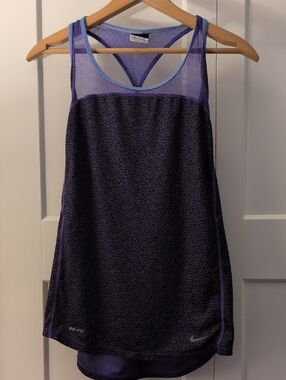 Nike Purple and Lavender Mesh Dri-FIT Athletic Tank